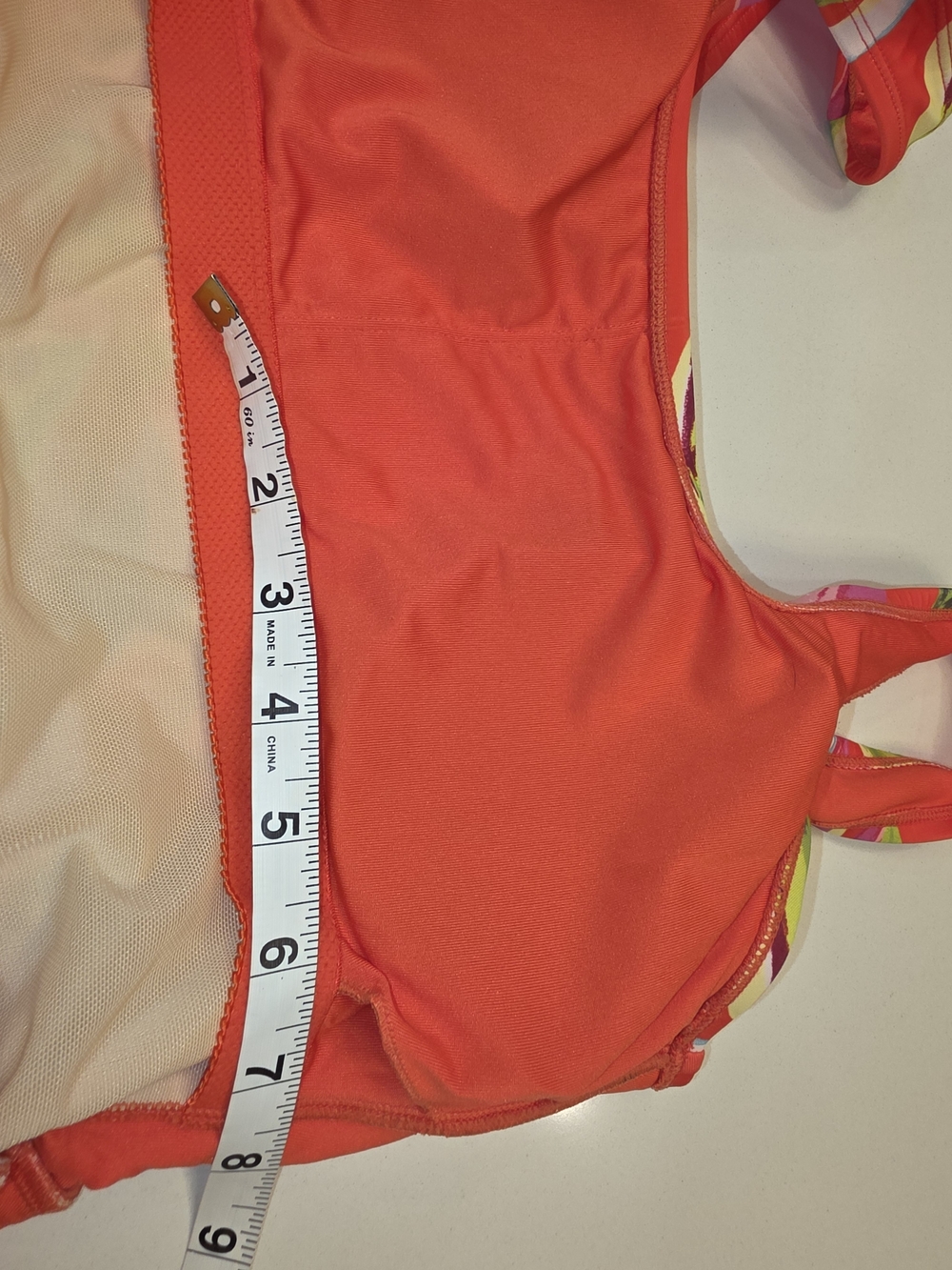 Old Navy Coral Tropical One-Piece Swimsuit with Lime & Pink Leaf Print - Picture 14 of 15